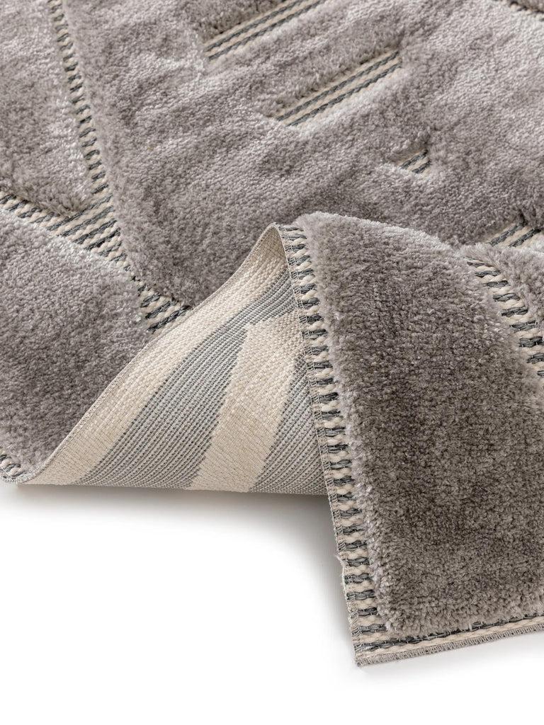 Tapis contemporain texturé motif berbère gris 160x230 cm