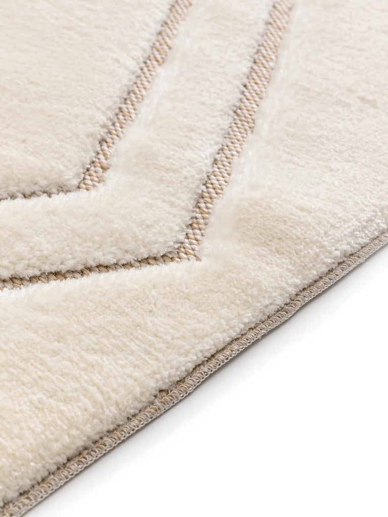 Tapis contemporain texturé motif berbère crème et beige 250x350 cm