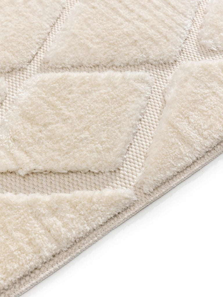 Tapis contemporain texturé motif berbère crème 250x350 cm