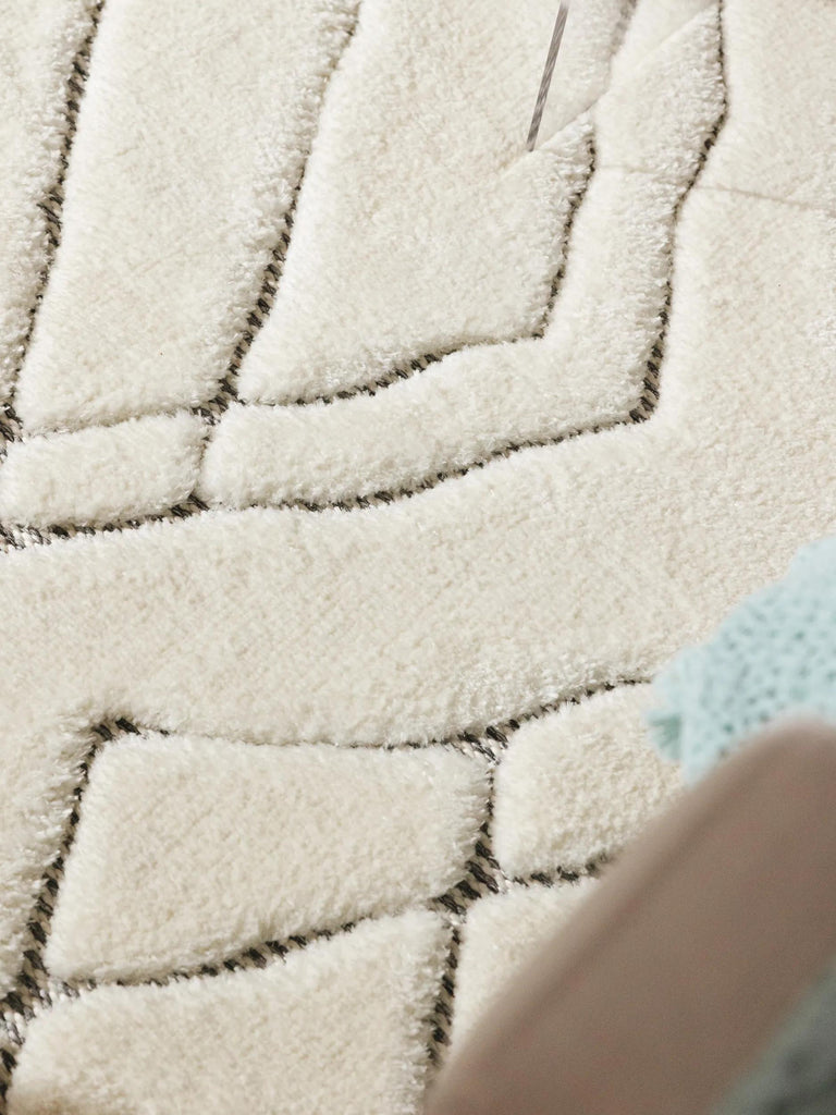 Tapis contemporain texturé motif berbère crème et gris 120x170 cm