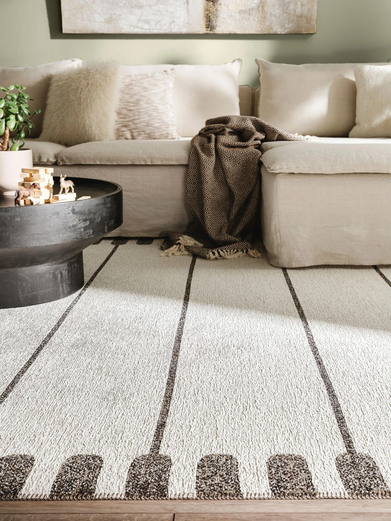 Tapis design inspiration ethnique beige et marron 200x290 cm