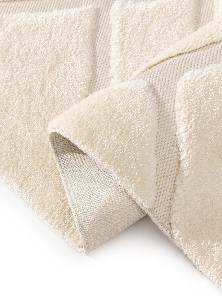 Tapis moderne motif pavé blanc 120x170 cm