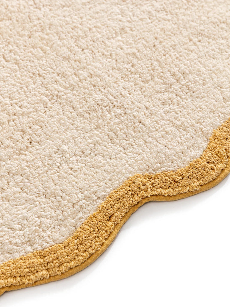 Tapis contemporain vague enfant beige et jaune en coton 160x230 cm