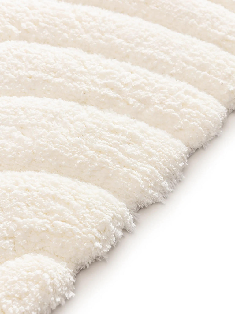 Tapis shaggy rainures de couloir crème 70x200 cm