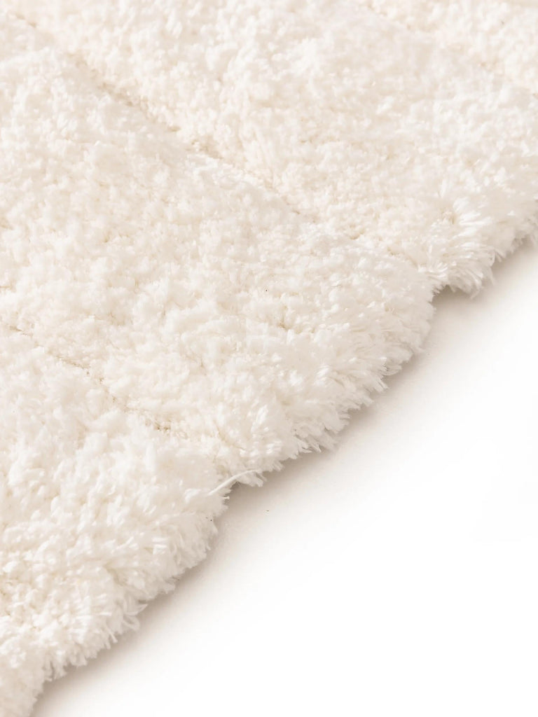 Tapis shaggy rainures crème 160x230 cm