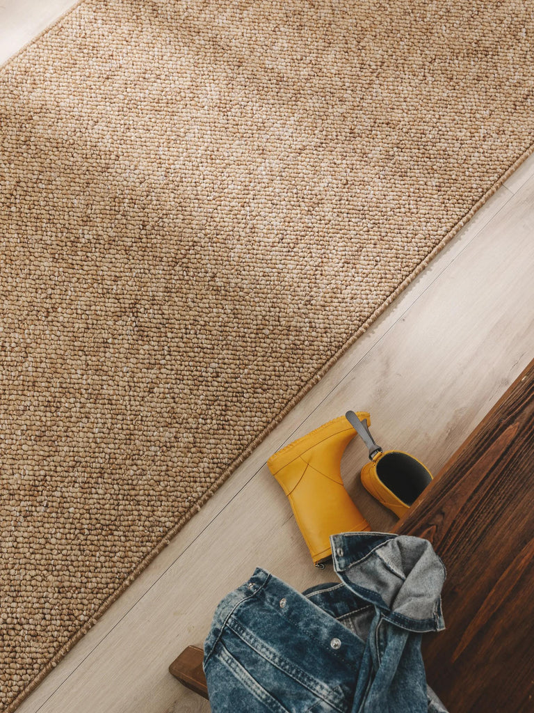 Tapis moderne tressé de couloir marron clair 80x240 cm