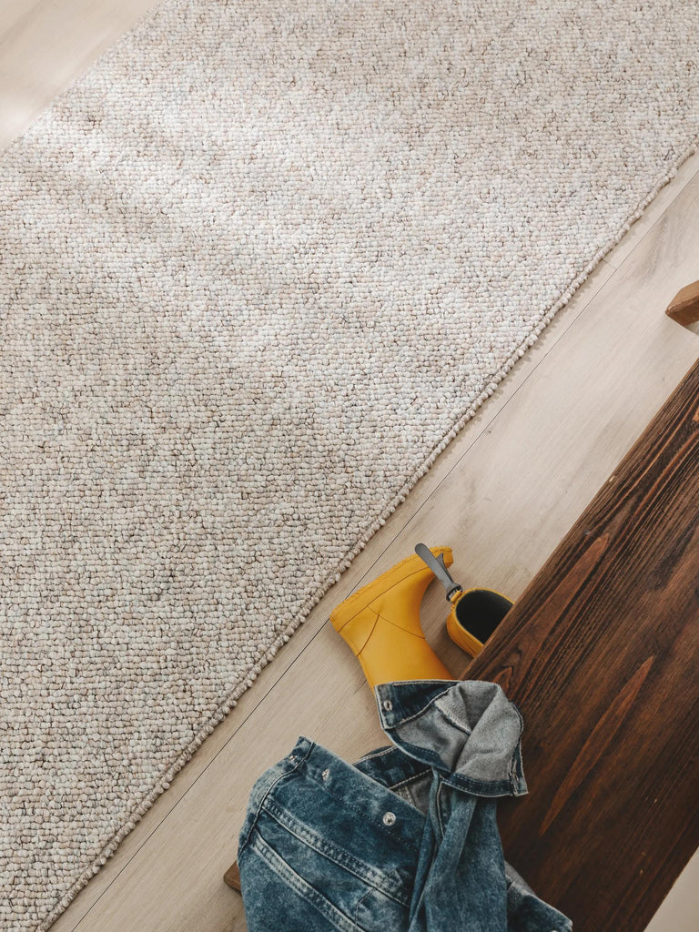 Tapis moderne tressé de couloir greige 80x240 cm