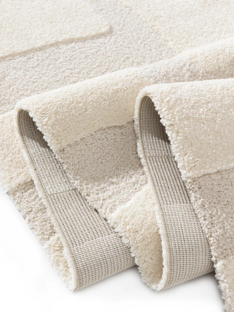 Tapis contemporain motif pierre crème et beige 160x230 cm