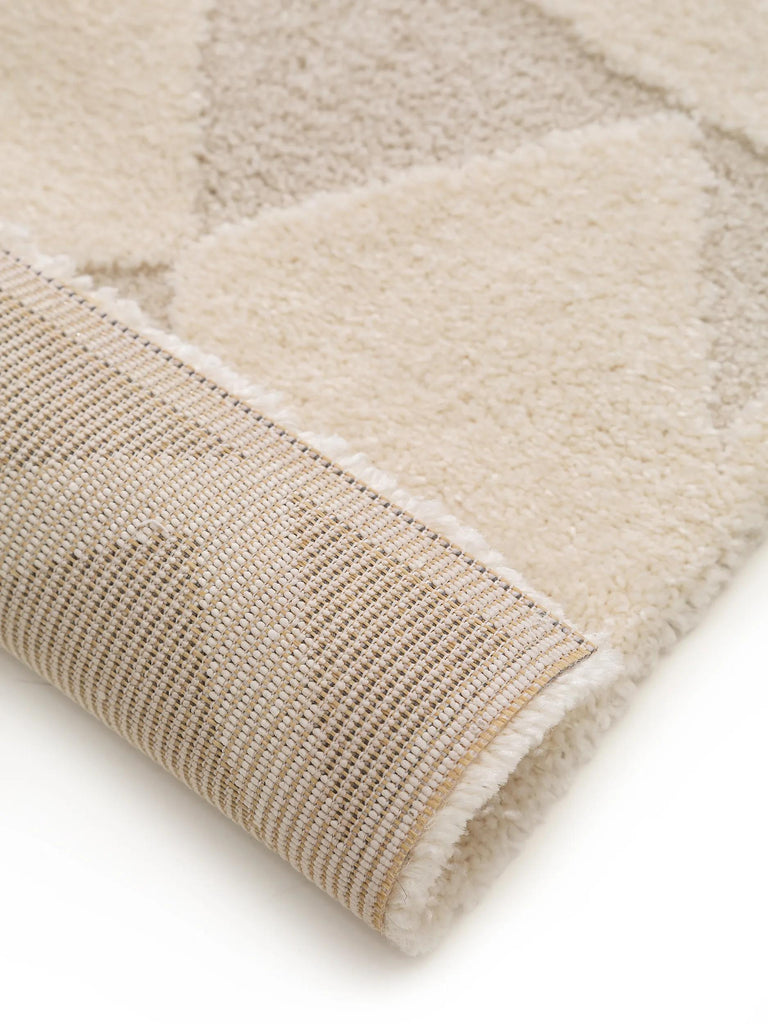 Tapis moderne motif berbère épais enfant crème et beige 160x230 cm