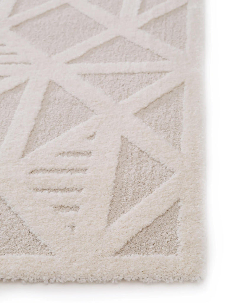 Tapis moderne géométrique épais crème et beige 140x200 cm