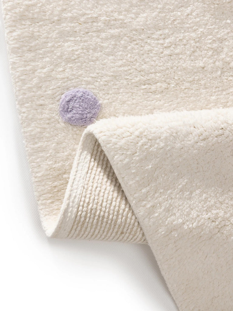 Tapis scandinave à poids avec franges enfant beige et rose en coton 120x170 cm