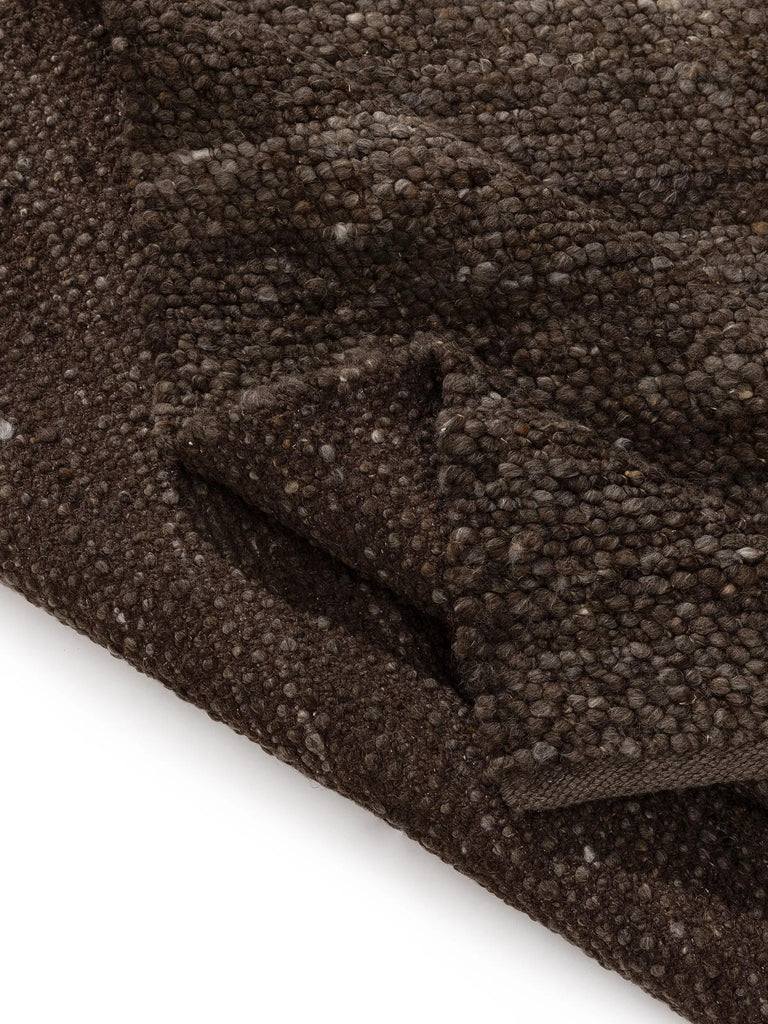 Tapis scandinave tressé marron en laine 100x150 cm