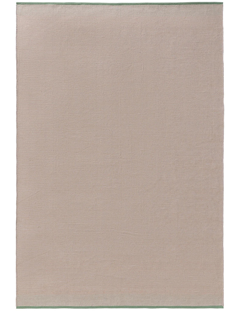 Tapis scandinave tressage géométrique beige et vert d'intérieur et d'extérieur 200x300 cm