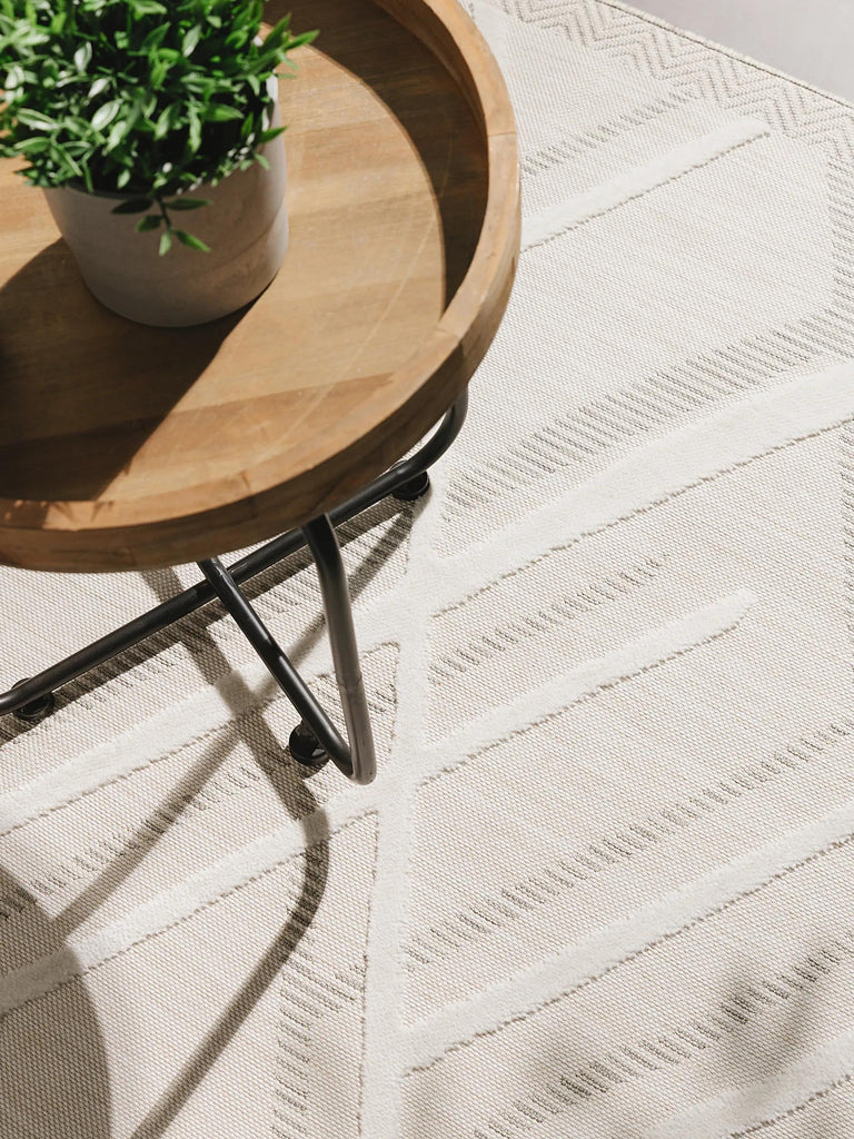 Tapis berbère moderne blanc d'intérieur et d'extérieur 120x170 cm
