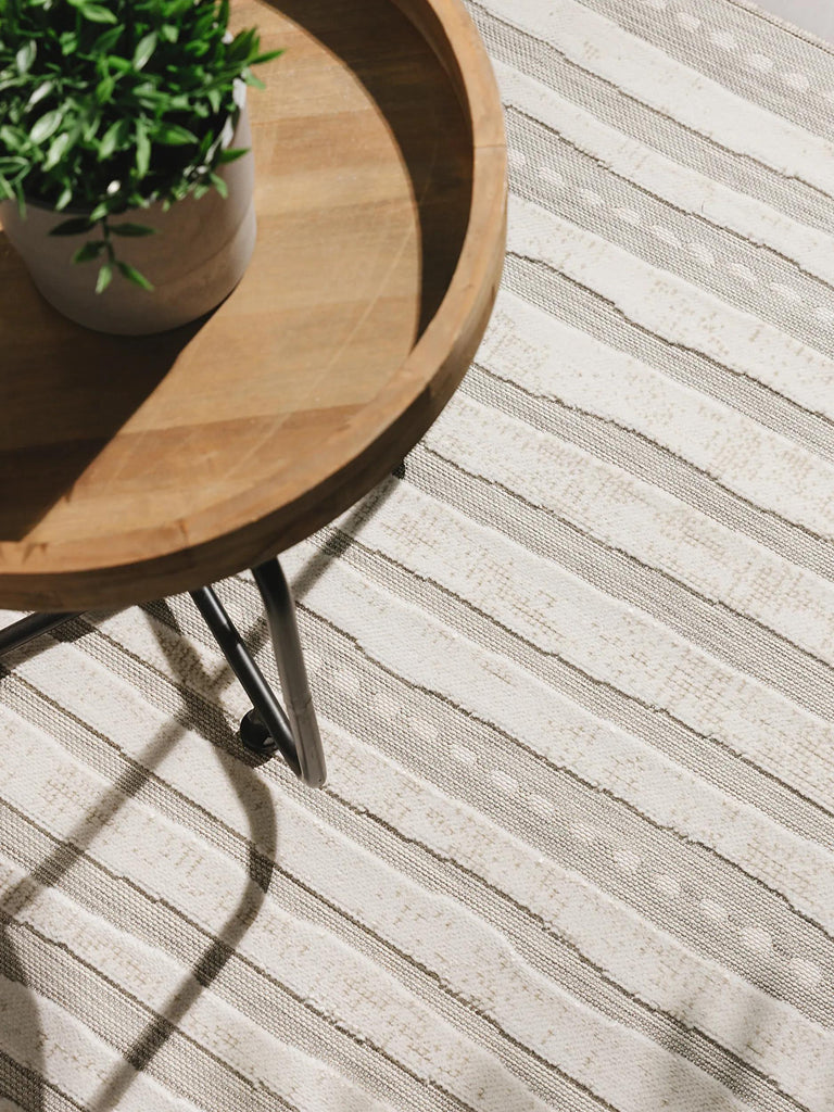 Tapis moderne strillé gris d'intérieur et d'extérieur 80x150 cm