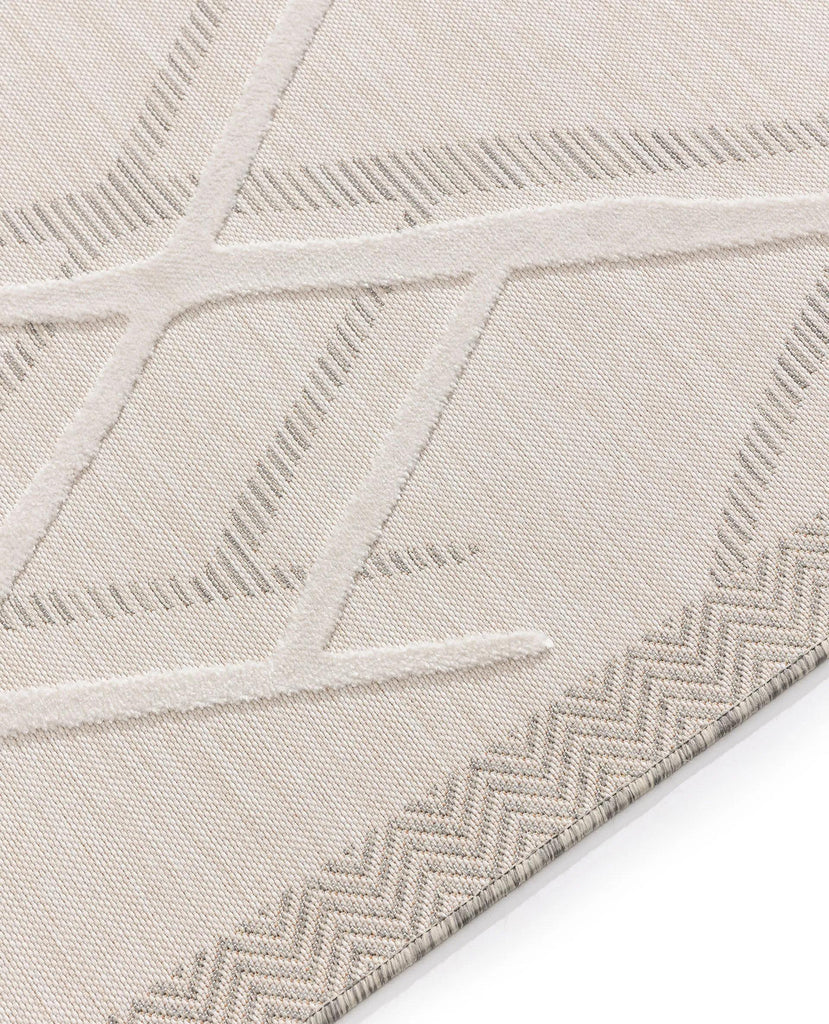 Tapis berbère moderne blanc d'intérieur et d'extérieur 120x170 cm