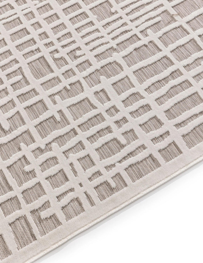 Tapis contemporain abstrait greige d'intérieur et d'extérieur 120x170 cm