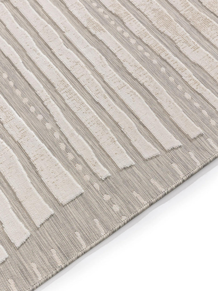 Tapis moderne strillé gris d'intérieur et d'extérieur 120x170 cm