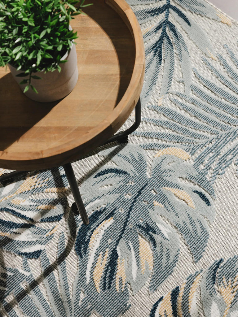 Tapis moderne motif floral palmier multicolore d'intérieur et d'extérieur 120x170 cm