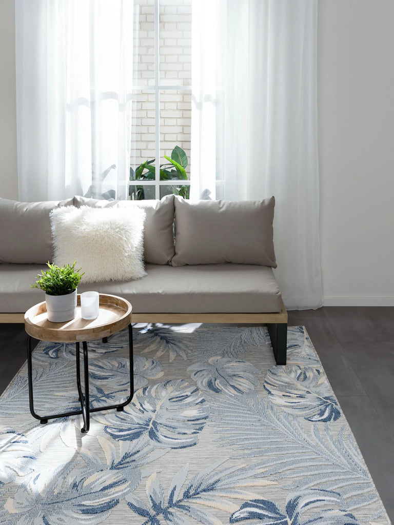 Tapis moderne motif floral palmier multicolore d'intérieur et d'extérieur 80x150 cm