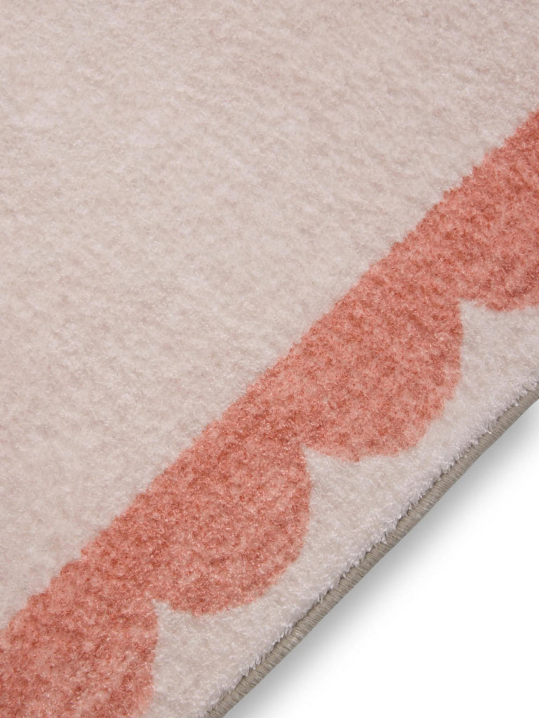 Tapis moderne encadrement retro de bain beige et orange 80x150 cm