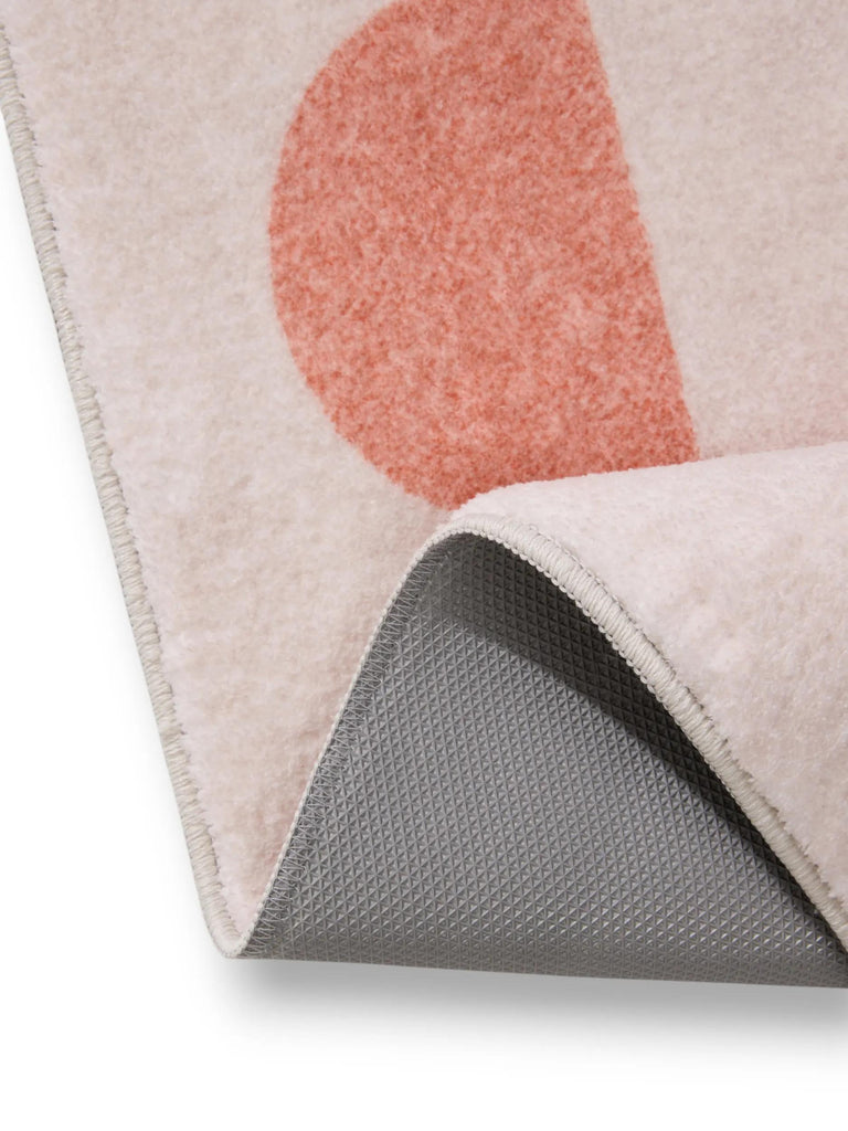 Tapis moderne encadrement retro beige et orange 250x350 cm