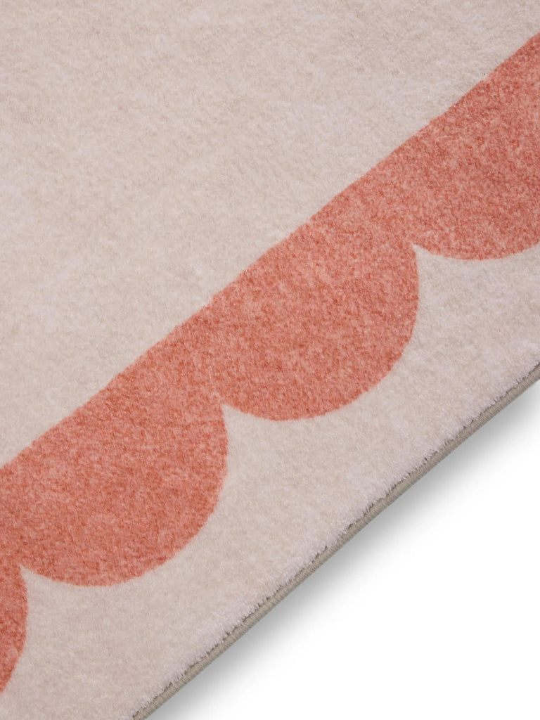 Tapis moderne encadrement retro beige et orange 250x350 cm