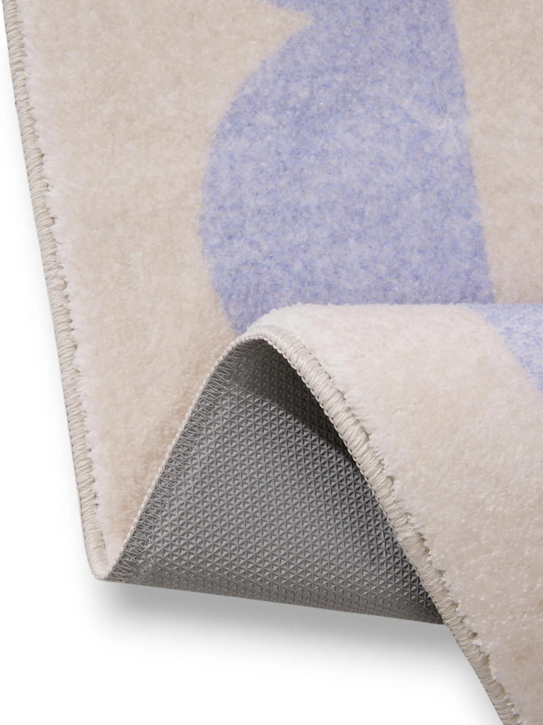 Tapis moderne encadrement retro beige et violet 250x350 cm