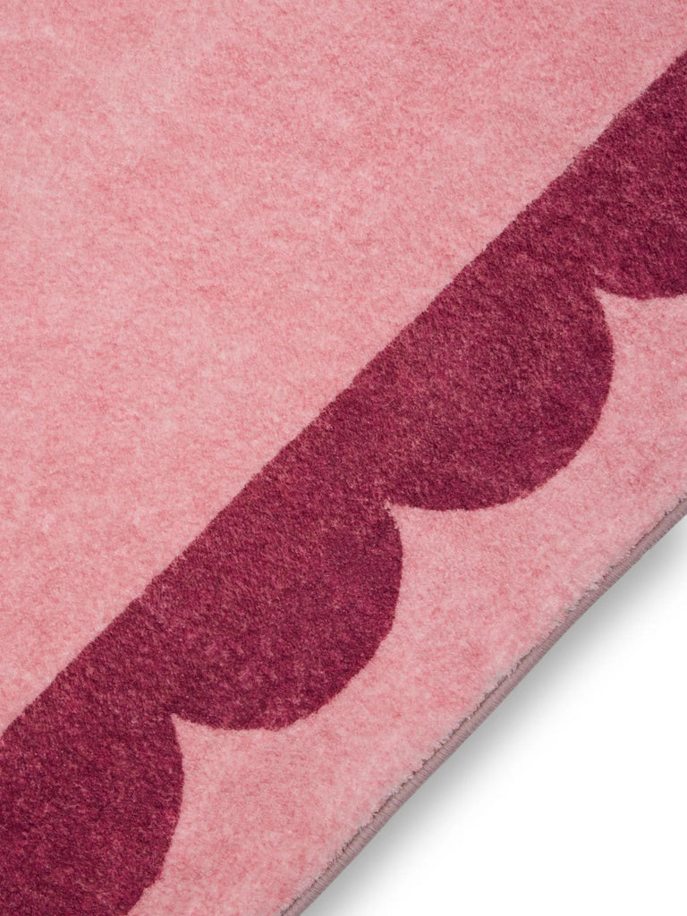 Tapis moderne encadrement retro rose et fushia 200x300 cm