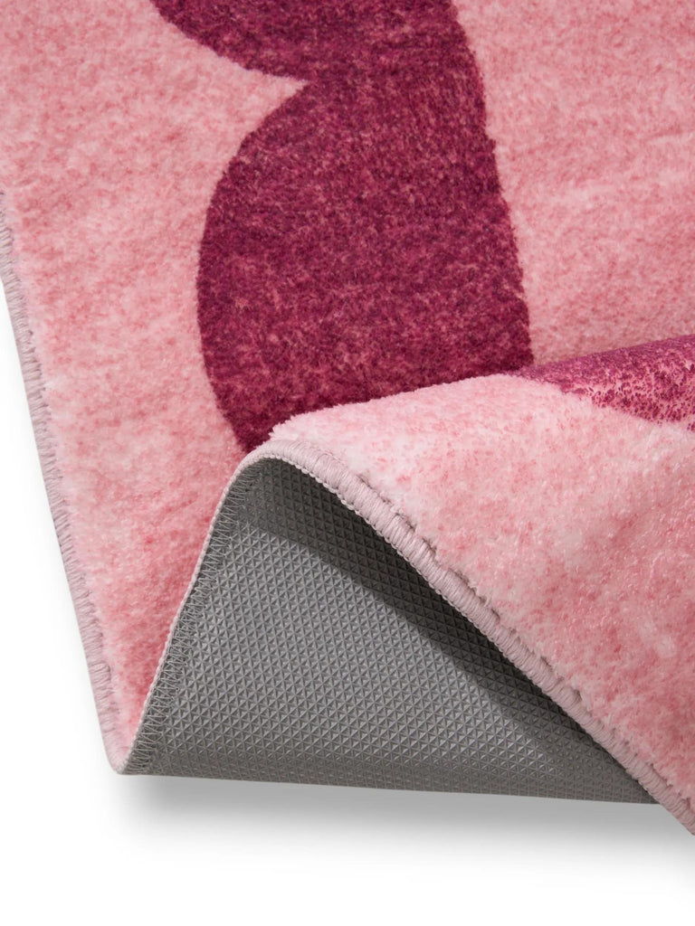 Tapis moderne encadrement retro rose et fushia 200x300 cm