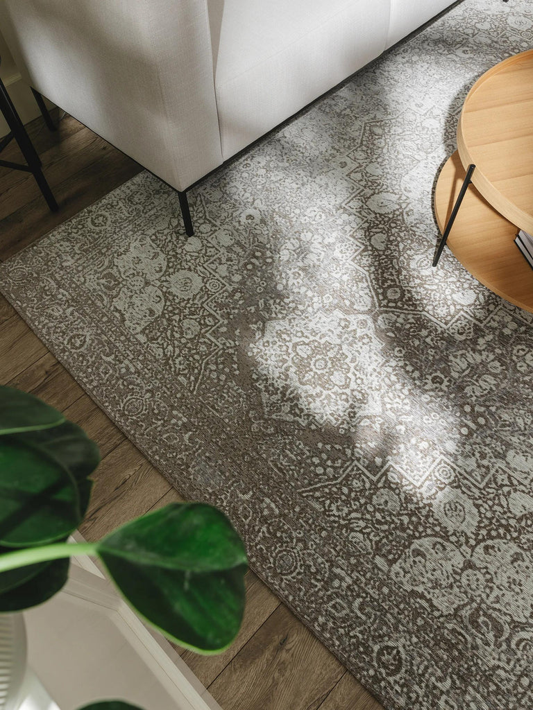 Tapis vintage oriental gris 80x165 cm