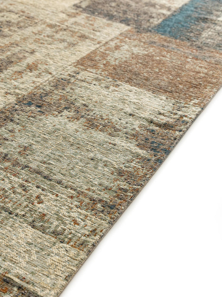 Tapis patchwork vintage marron et gris 120x180 cm