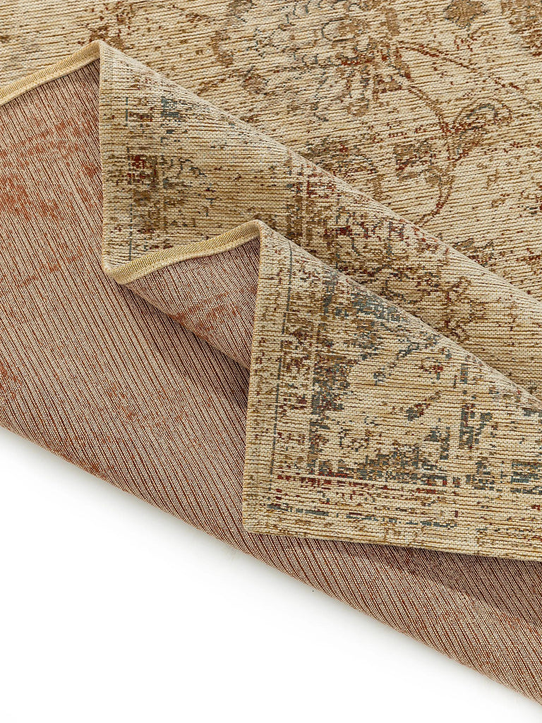 Tapis vintage motif floral teintes de beige 160x235 cm