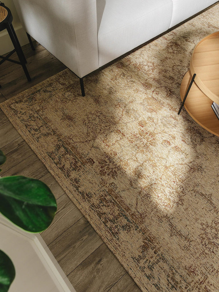 Tapis vintage motif floral teintes de beige 240x340 cm