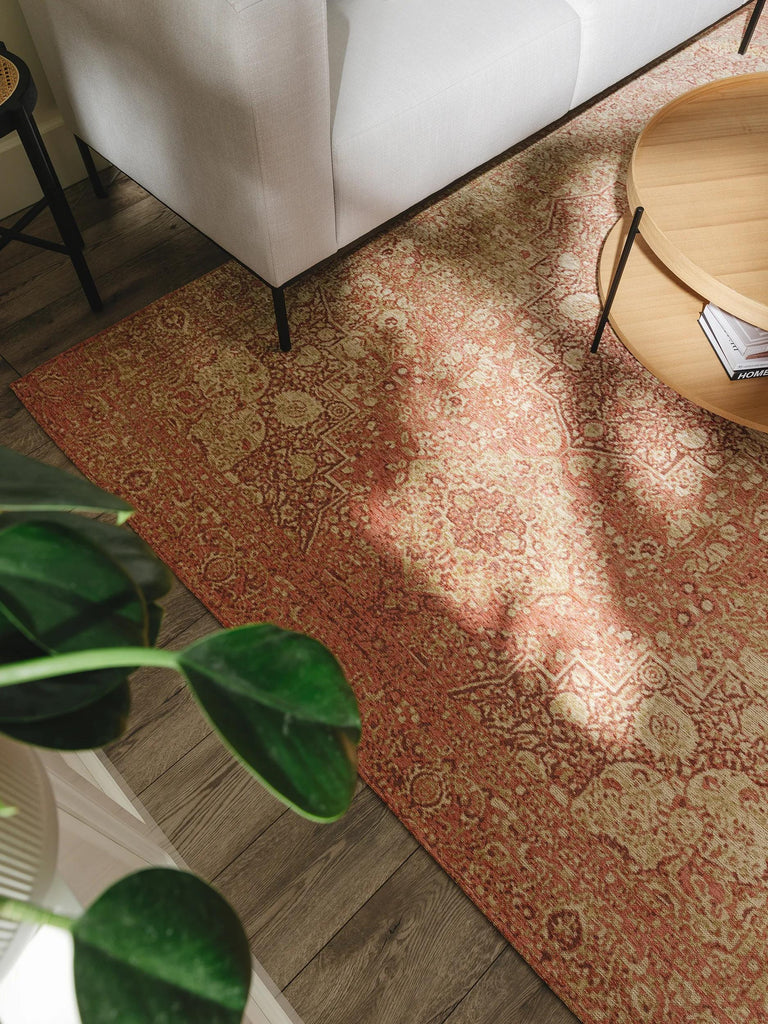 Tapis vintage oriental beige et brique 120x180 cm