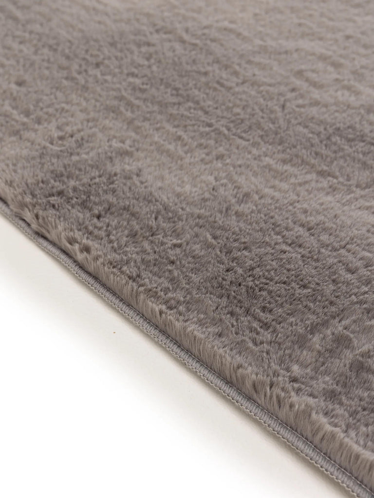Tapis moderne fausse fourrure gris 80x150 cm