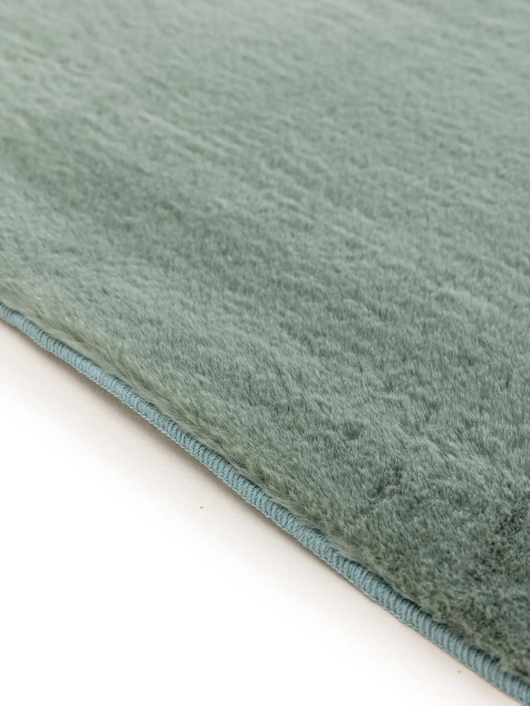 Tapis moderne fausse fourrure vert d'eau 80x150 cm
