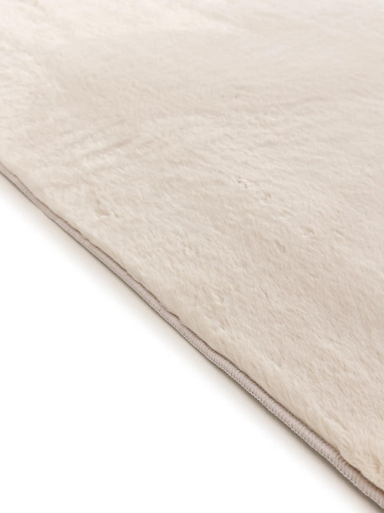 Tapis moderne fausse fourrure beige 200x290 cm
