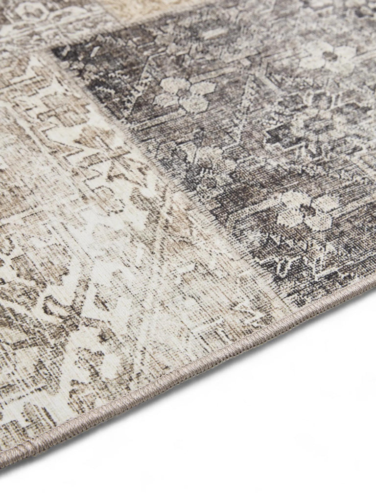 Tapis patchwork vintage gris lavable 120x170 cm