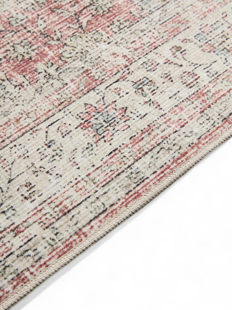 Tapis vintage effet usé beige lavable 300x400 cm