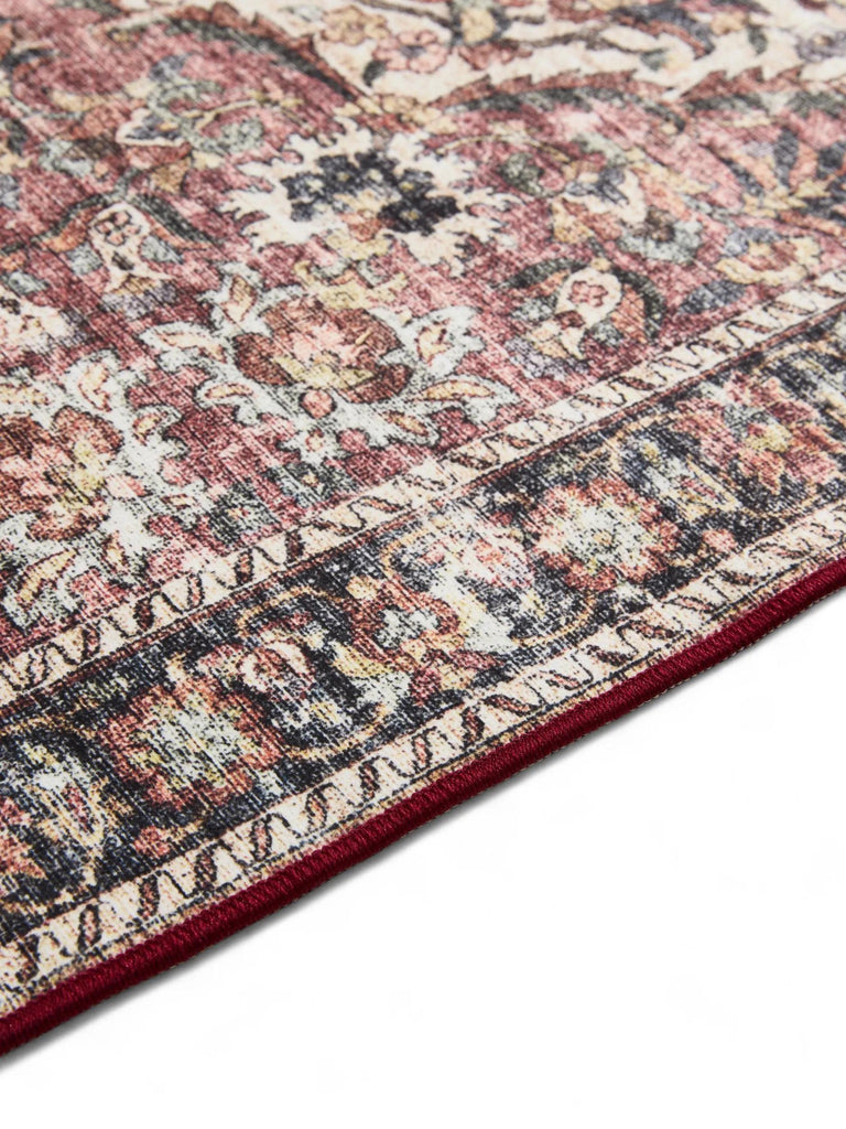 Tapis vintage motif oriental beige lavable 60x120 cm