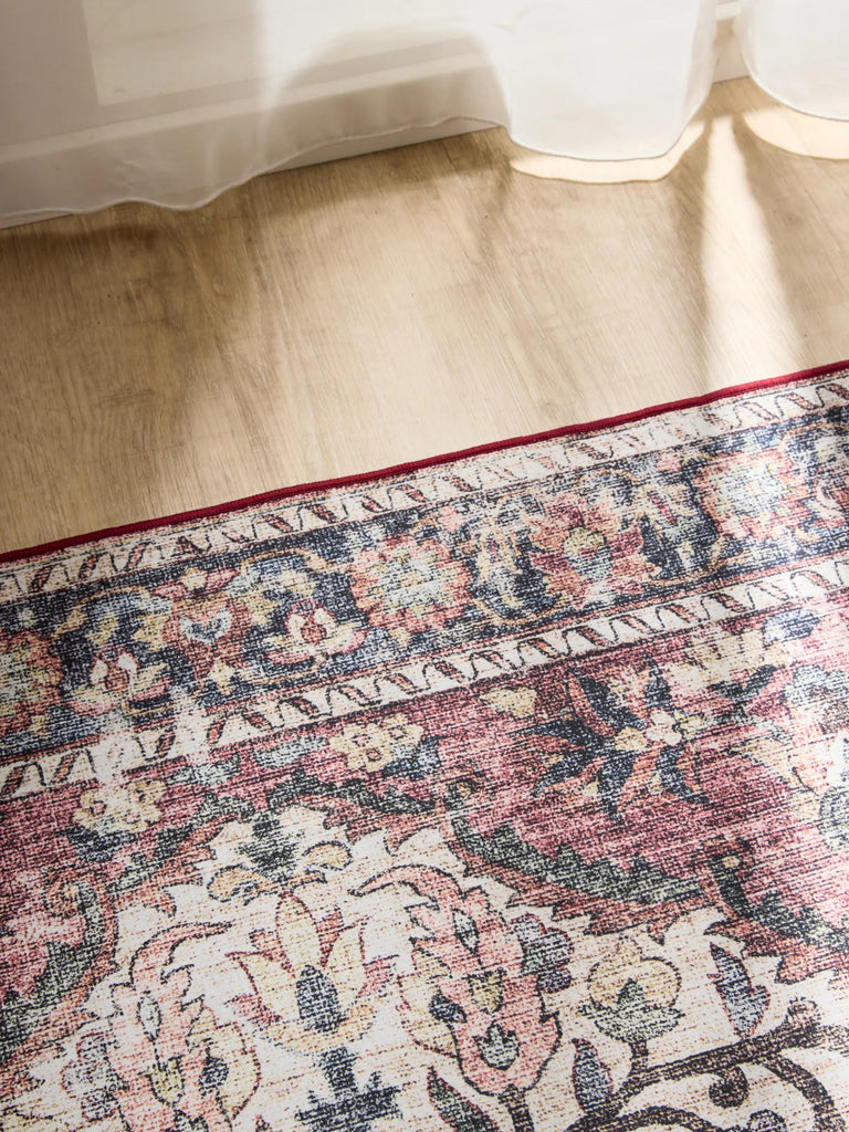 Tapis vintage motif oriental beige lavable 200x300 cm