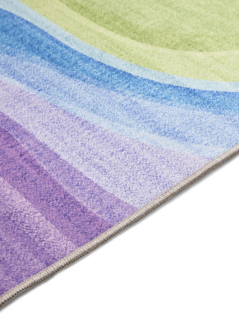 Tapis contemporain arc-en-ciel multicolore lavable 200x300 cm