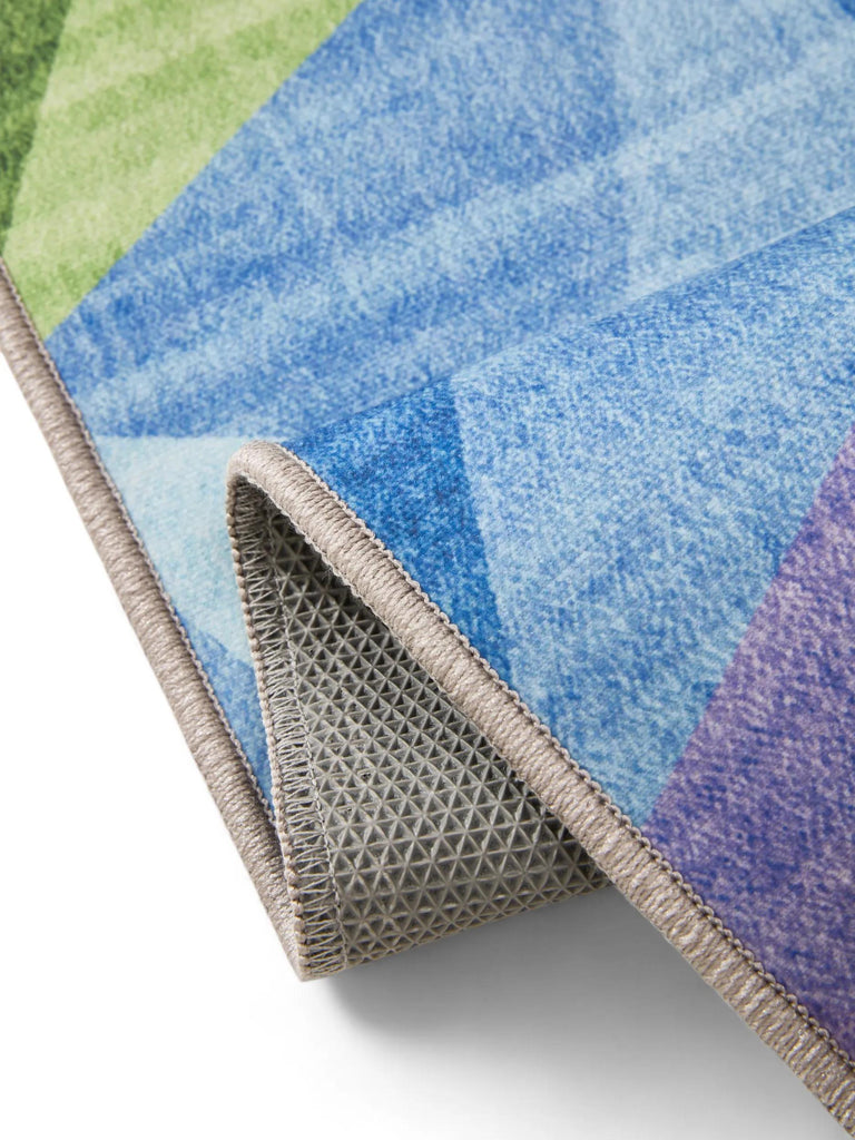 Tapis géométrique arc-en-ciel multicolore lavable 140x200 cm
