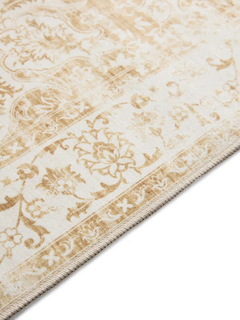 Tapis vintage inspiration oriental beige lavable 160x230 cm