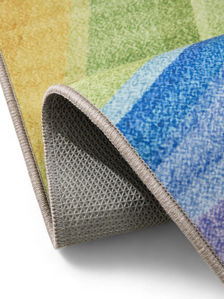 Tapis contemporain arc-en-ciel multicolore lavable 300x400 cm