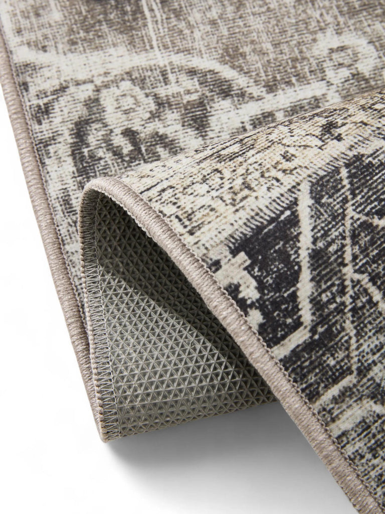 Tapis patchwork vintage gris lavable 120x170 cm