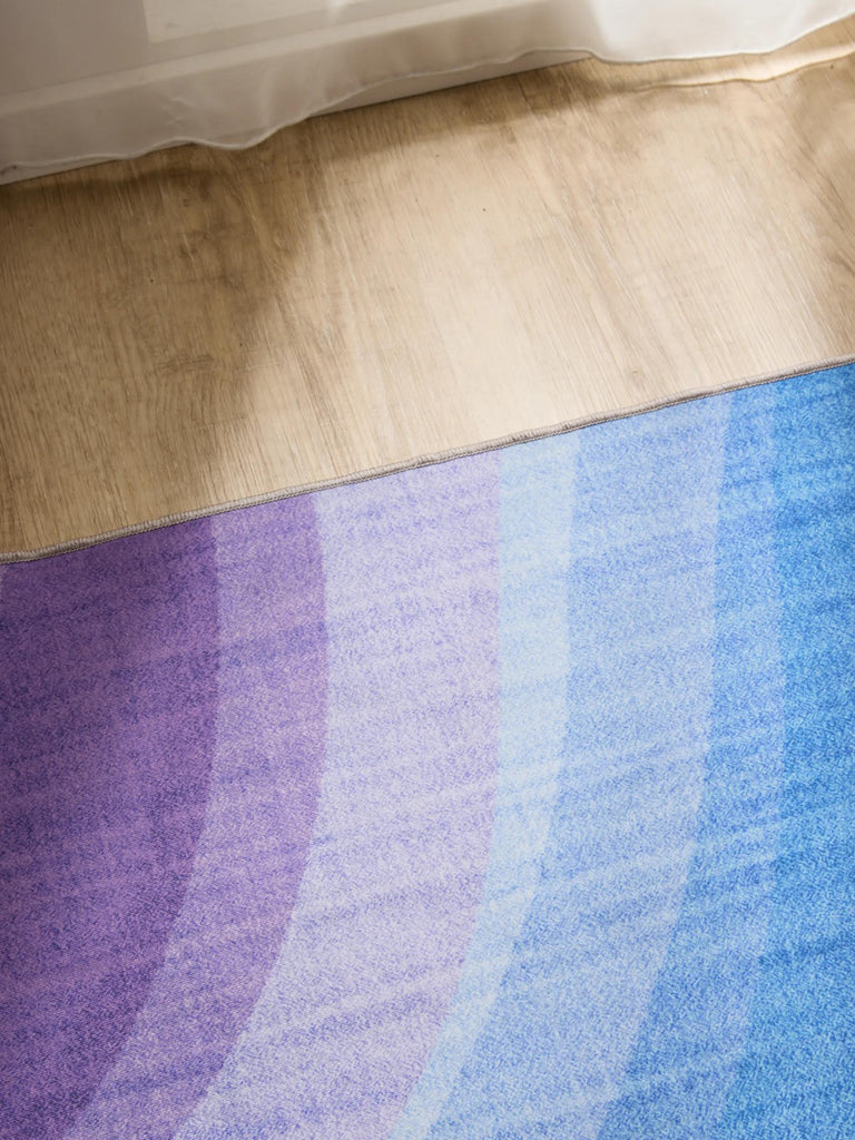 Tapis contemporain arc-en-ciel multicolore lavable 60x120 cm