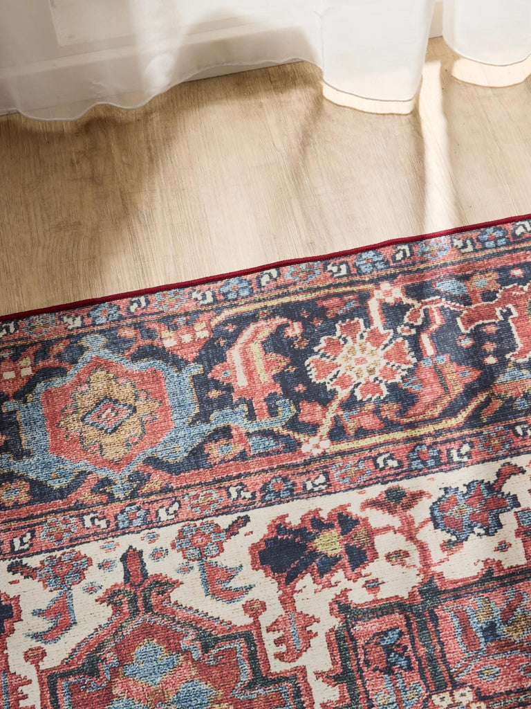 Tapis oriental multicolore tons rouges lavable 160x230 cm