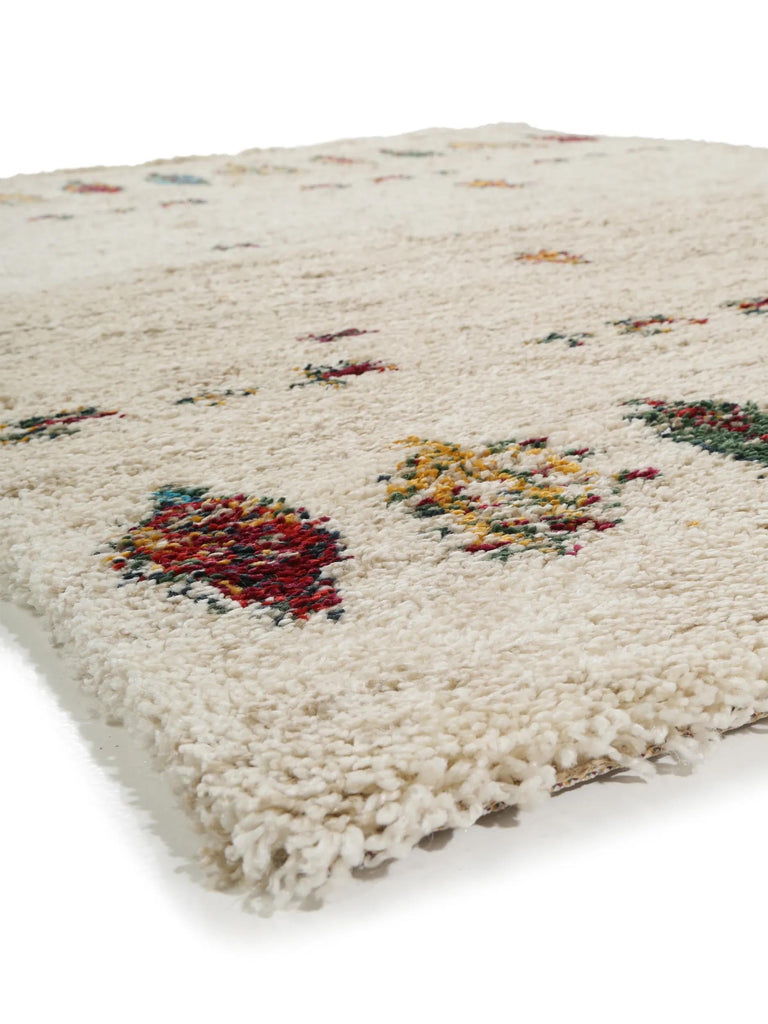 Tapis berbère motif feuille beige 80x150 cm
